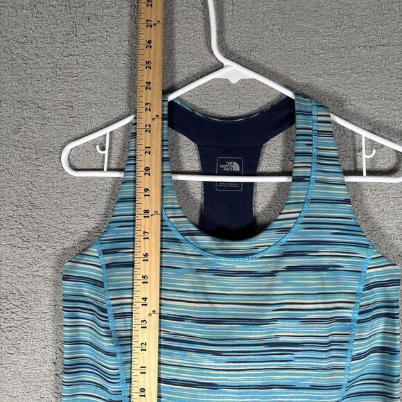 The North Face Halter Tank Top Women’s Size L Blue Yellow Grey Stripes Vaporwick - Picture 5 of 12